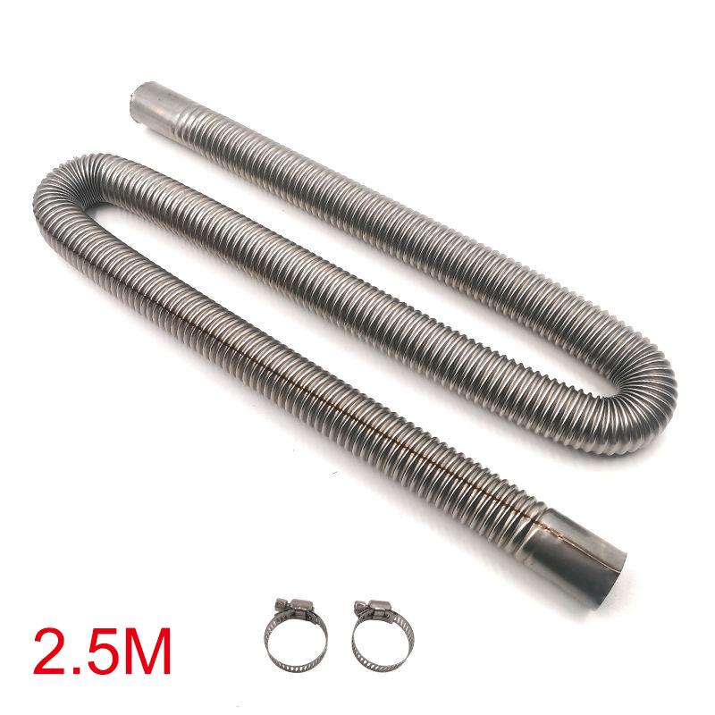 60-300cm Air Parking Heater Stainless Steel Exhaust Pipe Tube Gas Vent Hose With Hose Clamp For Car Heater
