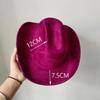 Cow Head Belt Suede Leather 7.5Cm Western Cowboy Fedora Hat Women'S Men'S Church Jazz Hat Fashion Travel Party Hat Denim Hat