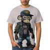 Herren Cooles Affen-Grafik-T-Shirt Tier-Thema Street Style Kurzarm-Top