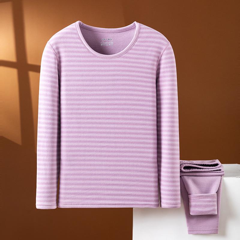 

Ночной благородный птичий полосатый теплый комплект нижнего белья: Взрослый базовый слой с уютным хлопковым вельветом для осени 2XL