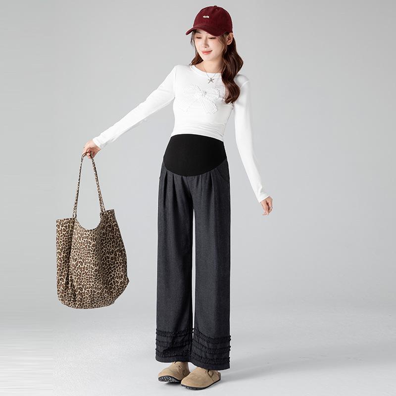 

2026 Spring/Summer Lace Belly Support Wide-Leg Casual Pants XL