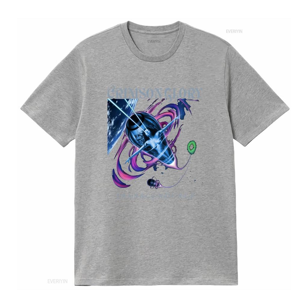 Vintage Heavy Metal Crimson Glory Transcendence Album Sci Fi Space Print Casual T Shirt vintage Washed Slightly Unisex Stylish