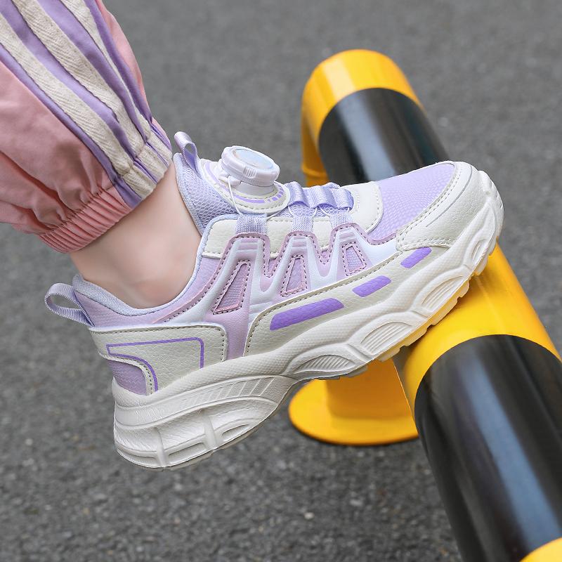 Girls Sports Shoes Lightweight Leather Kids Sneakers Casual Pink Children Anti-slip Walking Running Shoes