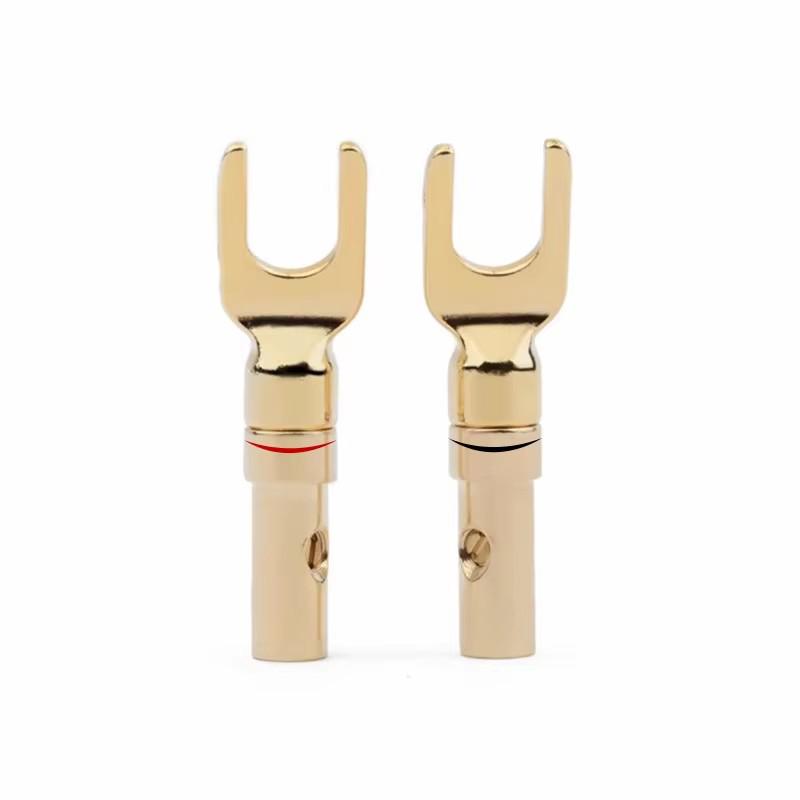 

8 шт. Латунні Позолочені та Посріблені Y Лопаткові Роз єми для Динаміків Аудіо Гвинтовий Вилковий Адаптер