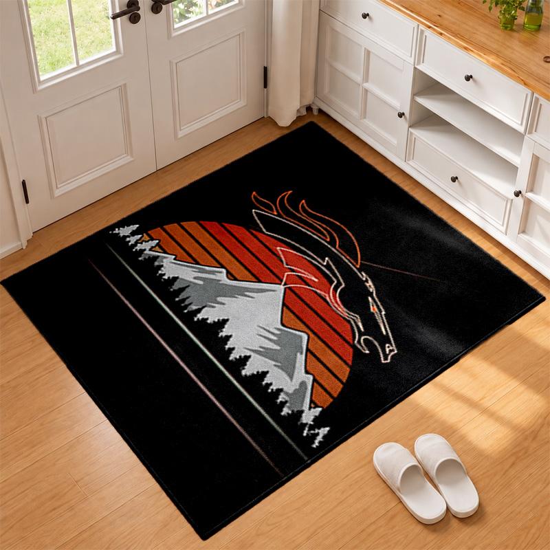 Denver Broncos Carpet Door Mat for Living Room or Bedroom Protective Mat Under Chair Office Decoration Christmas Gift Birthday Present