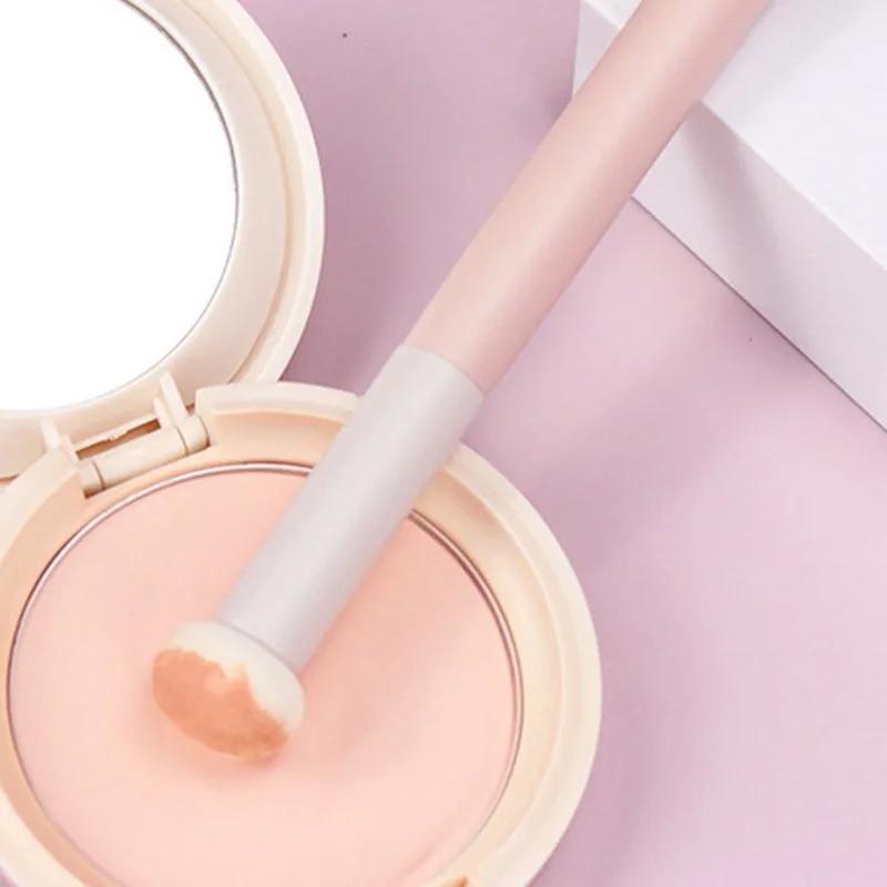 2Pcs Concealer Brush Pink Handle Small Sponge Concealer Makeup Brush Acne Conspirator Brush Beauty Tool Highlight Brush