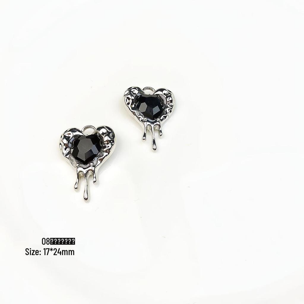 Y2K Heart & Butterfly Alloy Pendant Charm Necklace with Flowers & Rabbit - DIY Beading Accessory