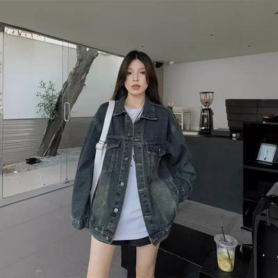 Women's Spring and Autumn Trend Denim Jacket Loose Casual Long-sleeved Tide Jacket