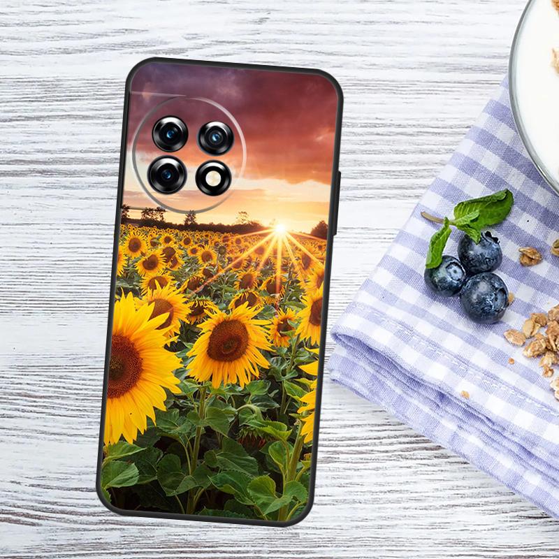 Sunflower  Floral Case For OnePlus Nord CE 5 2 3 4 Lite N20 N30 OnePlus 10T 13T 13R 12R 15R 10 11 12 13 15 Cover