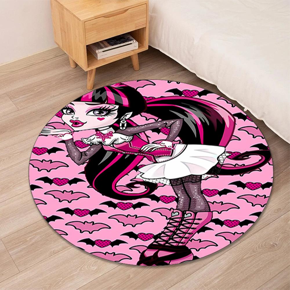 Monster High Printed Round Rug Carpet Chair Rug Area Rug Entryway Doormats,for Office Chair Living Room Bedroom Kitchen Room.