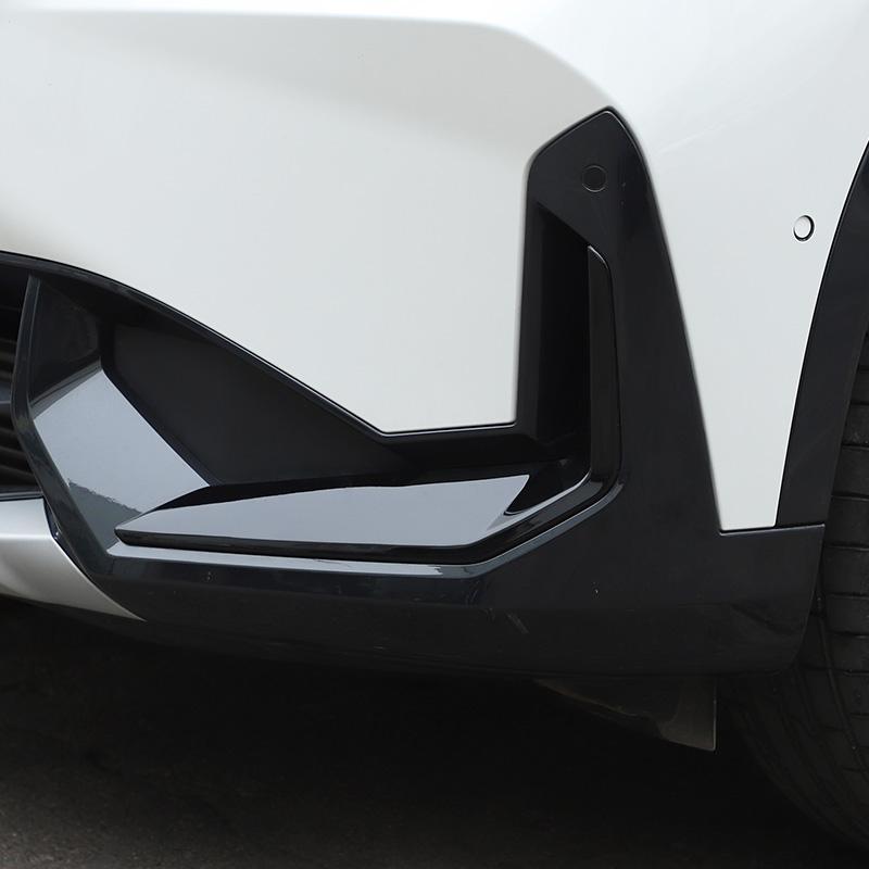 For BMW X1 IX1 U11 2023 2024 2025 2026 ABS Carbon Fiber Style Car Front Bumper Side Molding Cover Trim Sticker Accessories