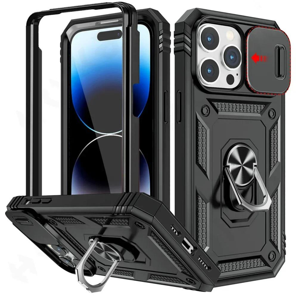 Case for IPhone 17 16 15 14 13 12 11 Pro Max Max X XS Case Heavy Duty with Camera 360 Degree Rotate Kickstand Shockproof Cover