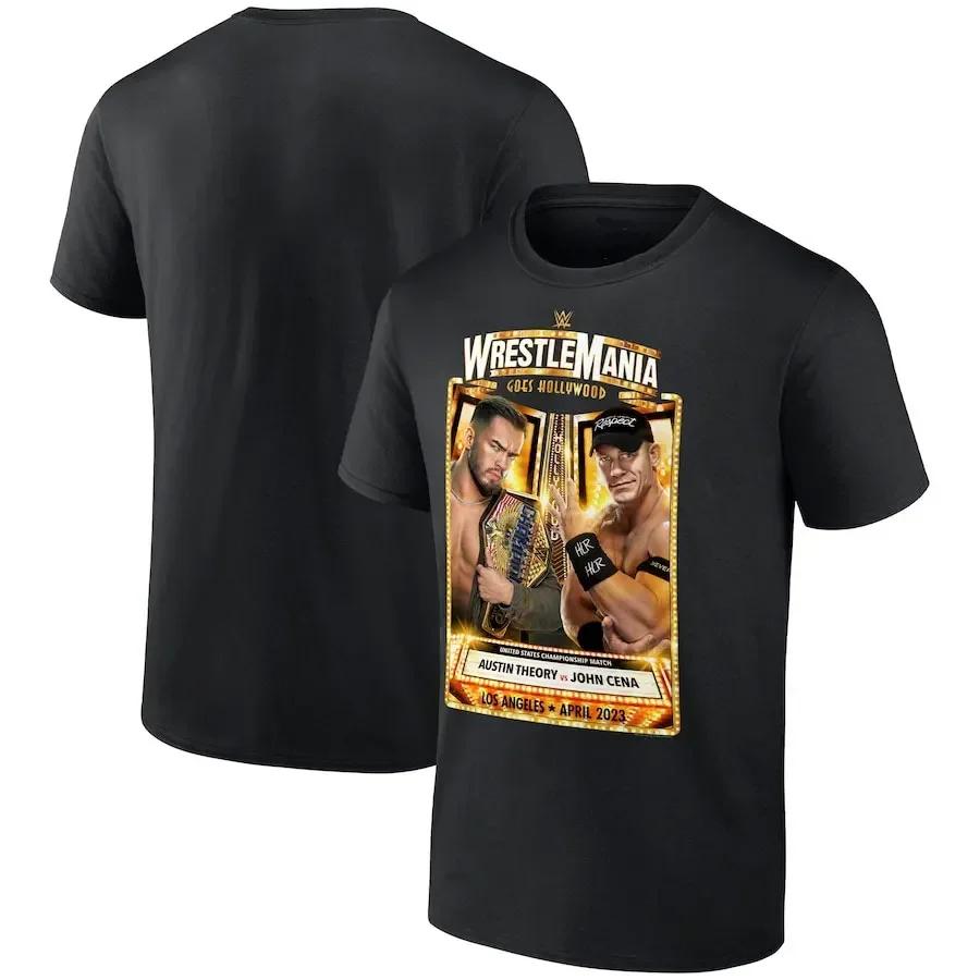 Round Neck Wrestler John Cena Graphic 3D Printed Top Short Sleeved Men's T-shirts - Soft Medium Stretch Polyester Fabric Summer Relaxed Fit Clothing