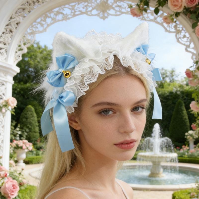 Plüsch Flauschige Katzenohren Haarreif für Mädchen Damen Halloween Cosplay Party Kostüm Süße Lolita Kopfschmuck Geschenke