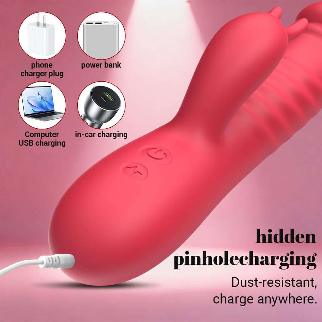 Telescopic Vibrator G Spot Dildos Sex Toy for Woman 10 Thrusting 10 Vibration Rabbit Vibrators Clitoral Massager Sex Toys Couple