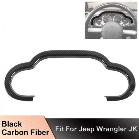Carbon Fiber Dashboard Cover Trim Bezel Accessories For Jeep Wrangler JK 07-10