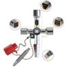 Multi-functional Silver Triangular Wrench with Bit Key & Four-in-One Pagoda