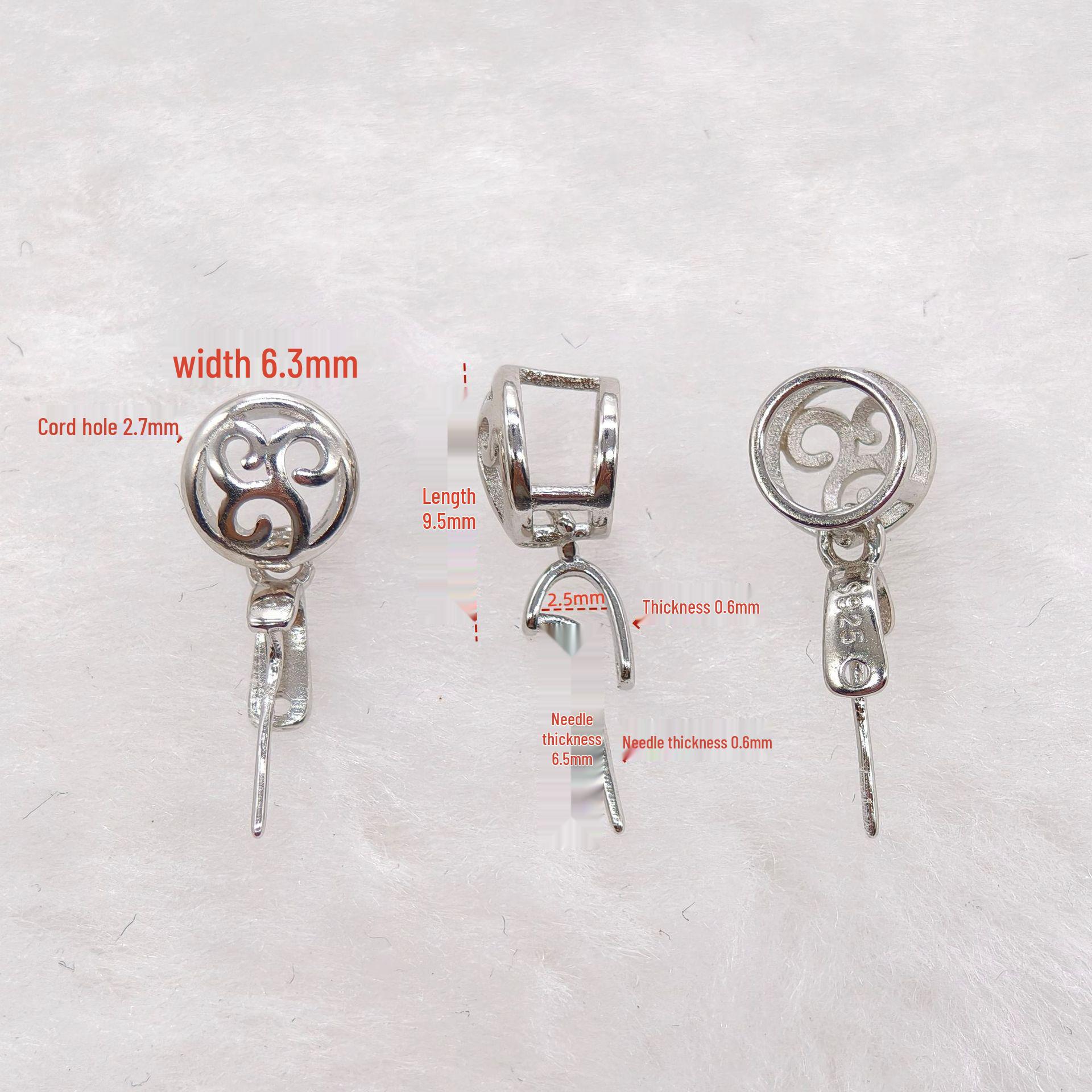 S925 Sterling Silver Oblique Hole Buddha Head Jade Pendant Necklace Connector, 2025