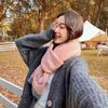 New Style Avocado Scarf Women's Long Winter Korean Version Versatile Student Thickened Warm Wool Knitted Cute Scarf