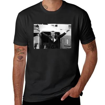 Nixon Peace T-Shirt Blanks Hippie Clothes Customizeds Men Clothing