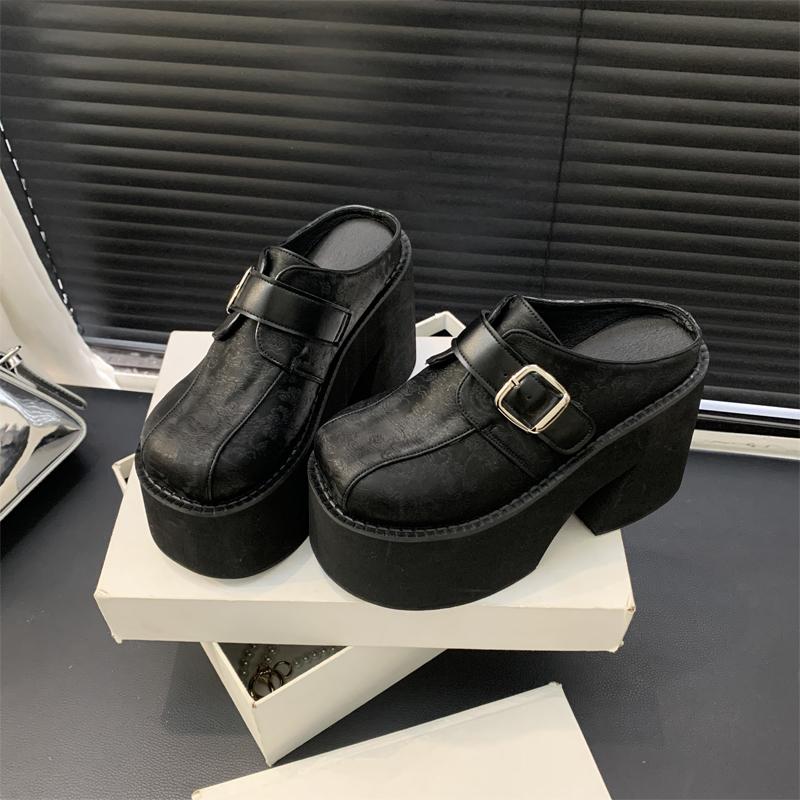 Fashion New Designer Women's Slippers for Large-sized Women Wear Comfort Slippers of Size 34-43 Summer 11cm Thick-bottomed Zapatos Mujer