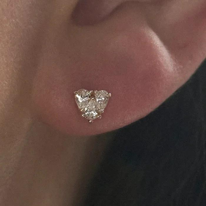 10k 14k Koi Heart Piercing
