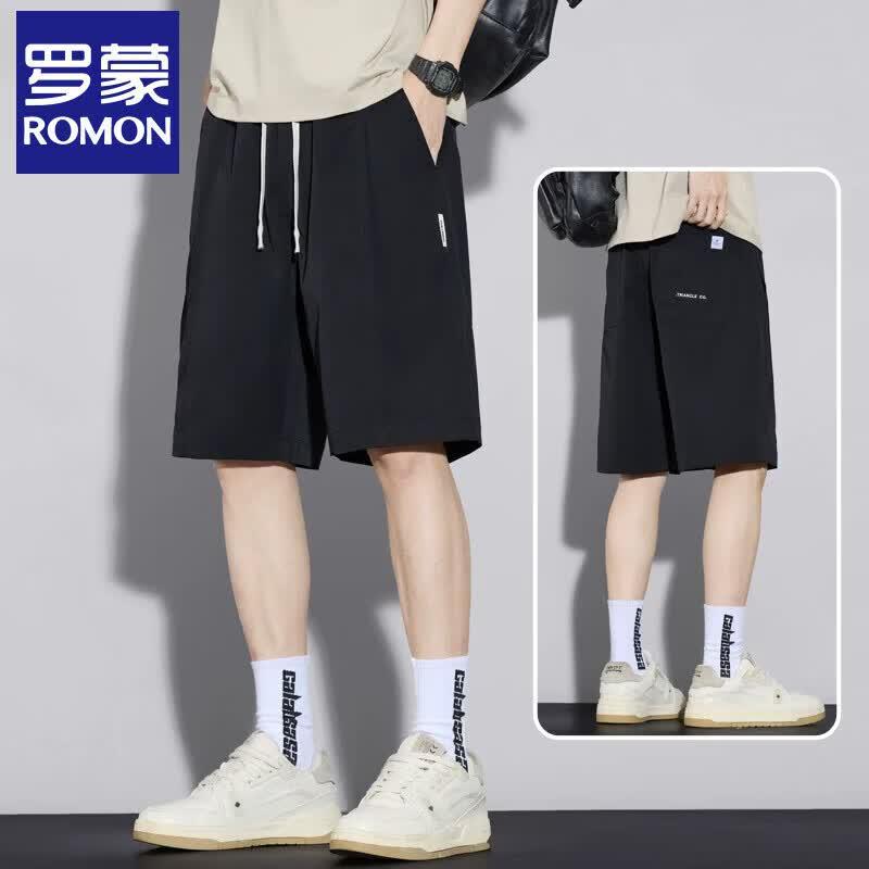 

Romon Men s Summer Ice Silk Shorts & T-shirt 4XL