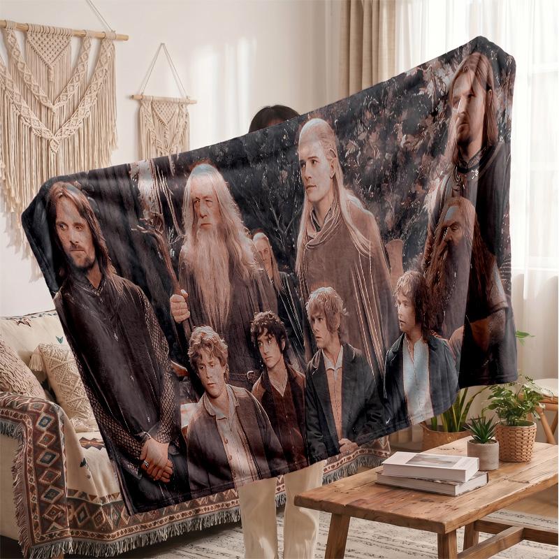 The Lord of the Rings Printed Flannel Blanket, Skin Friendly Warm Throw for Indoor Couch Bed Daily Use