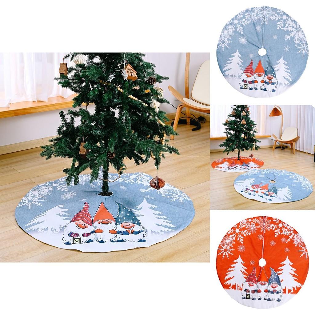 Vibrant Forest Santa Snowflake Christmas Tree Skirt For Festive Holiday Decor