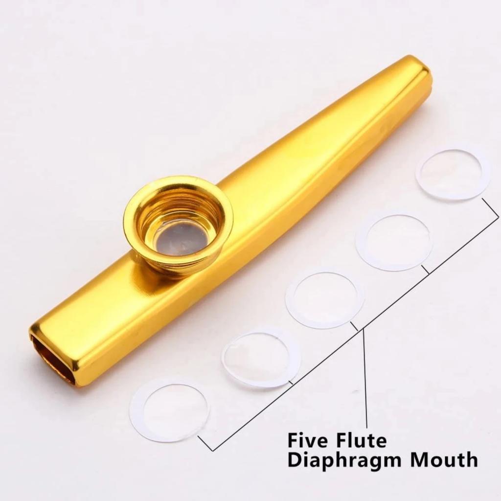 Kazoo-Musikinstrument aus Metall, Flöten, Membran, Mundstück, Kazoo, Guter Begleiter für Gitarre