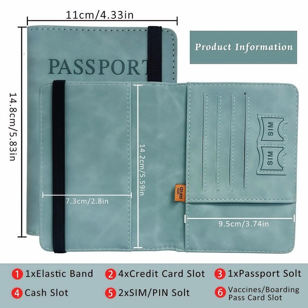 PU leather card holder, passport holder, RFID passport cover, multi-functional ID bag.zwq