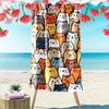 Süßes Cartoon-Katzenmuster Design Strandtuch schnelltrocknend für Reisen Outdoor-Sportarten Joggen Strand und Schwimmen
