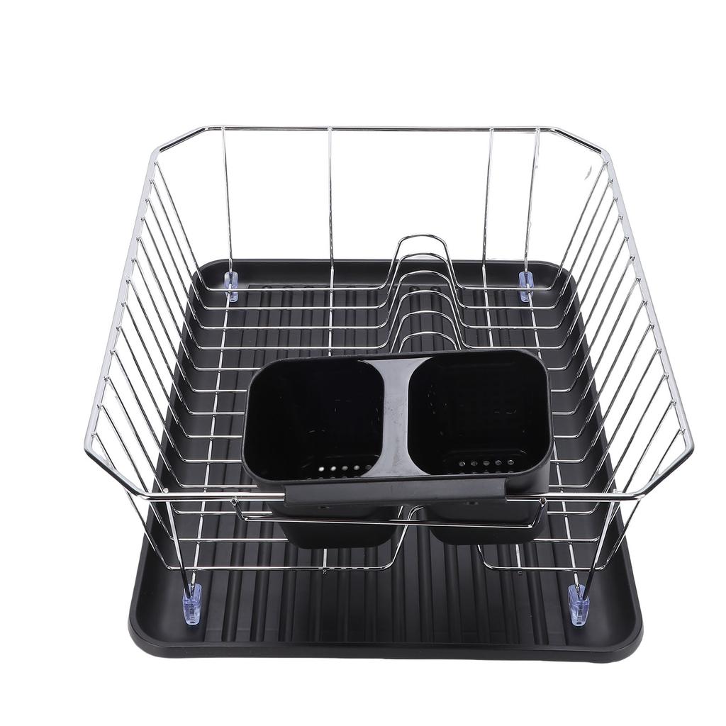 Dish Drying Rack Iron Dish Drainer Rack with Utensil Holder for Kitchen Counter Sink Spoons and Forks