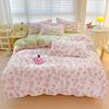Small Fresh Thickened Pure Cotton Brushed Four-piece Set New Autumn and Winter Cotton Dormitory Bed Sheet Quilt Cover Bedding
