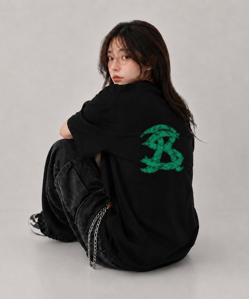 Seuteijial Sr Vintage Printed Short Sleeve T-Shirt [Black]