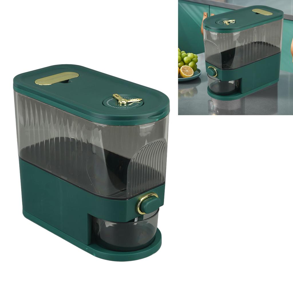 Rice Dispenser PET PP Sealed Grain Bucket Dry Food Storage Container with Measuring Cup for Kitchen
