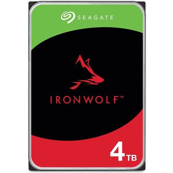 SEAGATE - Disque dur Interne - NAS IronWolf - 4To - 3.5" - 5400 tr/min (ST4000VN006)