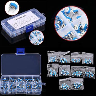 100/130PCS Potenciômetro Resistor Ajustável Kit Multi-Turn Trimmer Potenciômetro Kit