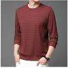 Autumn Youth Hoodie Long Sleeved T-shirt Men's Round Neck Light Luxury High-end T-shirt Knitted Business Base Shirt