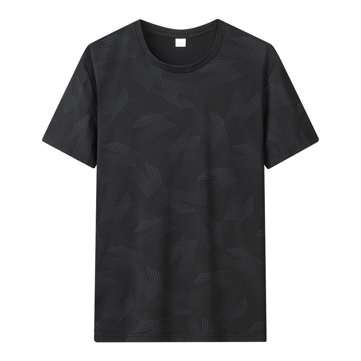 

Футболка мужская Ice Silk, мужская летняя свободная высокоэластичная спортивная футболка с коротким рукавом XXL чёрный