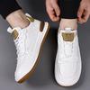 Fashion Trend Board Shoes Men's Soft Leather White Shoes Autumn Comfortable Versatile Casual Shoes Korean Version of Youth Sports Shoes Men's Shoes