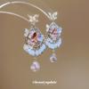 Silver Needle Retro Diamond-set Crystal Fringed Earrings, Court Style Earrings, Light Luxury, High-end Earrings, Design Sense, Niche Women