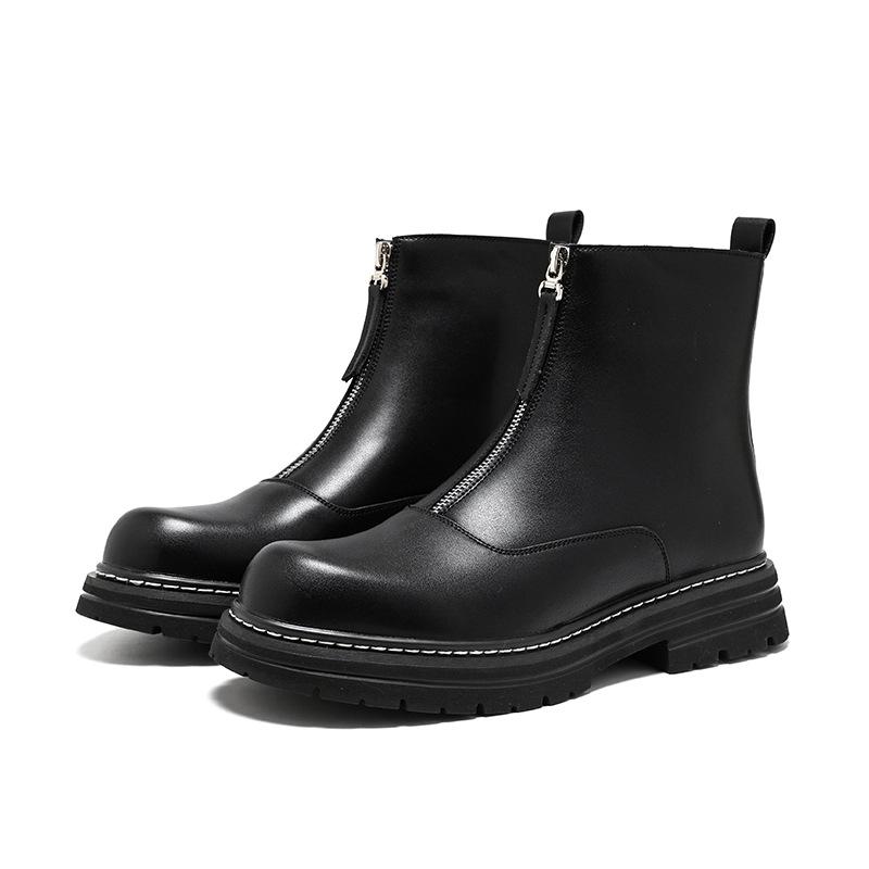 Designer Men's Boots Fashion Trend Genuine Leather Shoes Party Nightclub Dresses Cowboy Chelsea Boot Platform Ankle Botas