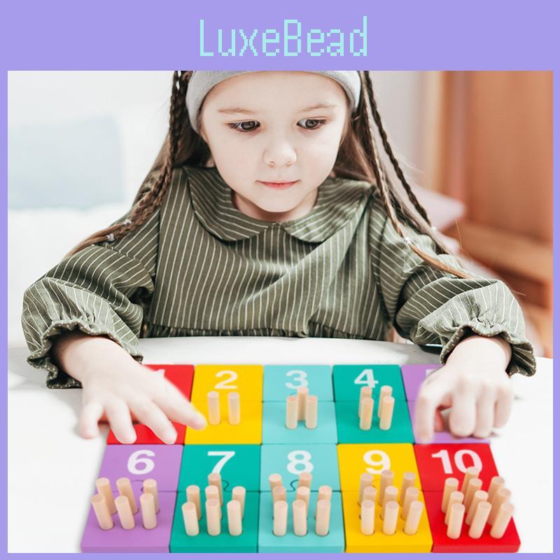 Kids Number Wooden Stacking Toy For Preschool Math Skills Fine Practice Motor
