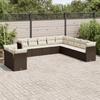 VidaXL Garden Lounge Set with Cushions 11 Pcs, Patio Sofas, Patio Furniture Set, Outdoor Furniture, Brown 3249722