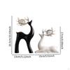 2x Statuette di Cervo Decorazione Lussuosa per le Feste Moderna per Arredo Casa Statuetta Renna Armadio Ufficio