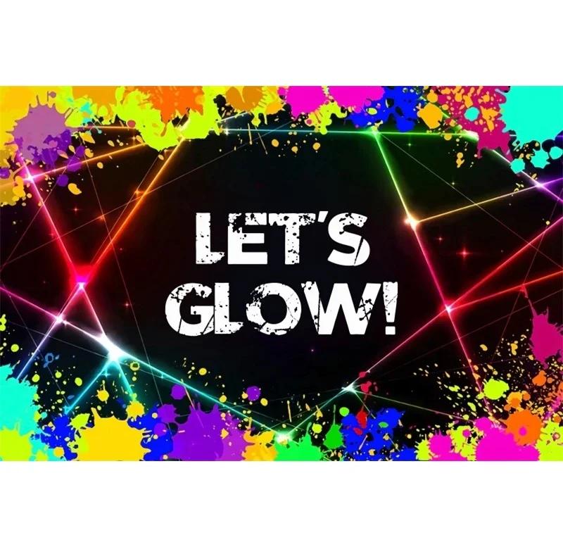 Splashing Graffiti Glow Wall Backdrop  HipHop Theme Happy Birthday Party Photography Background BannerTapestry