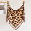 Light Luxury Leopard Print Simulation Silk Printing Waist Triangle Scarf Sunscreen Shawl Scarf Women's Silk Scarf Scarf Headscarf Scarf