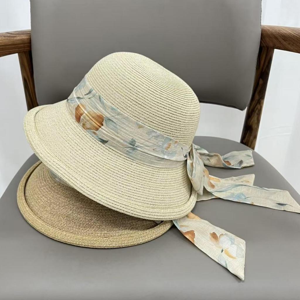 Summer vacation straw hat female seaside outing sunshade sunscreen bucket hat beach hat sun hat