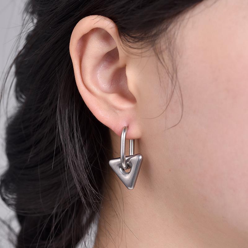 2026 Fashion Stainless Steel Star Moon Heart Pendant Oval Rectangle Hoop Earrings For Women Gold Silver Color Trendy Jewerly
